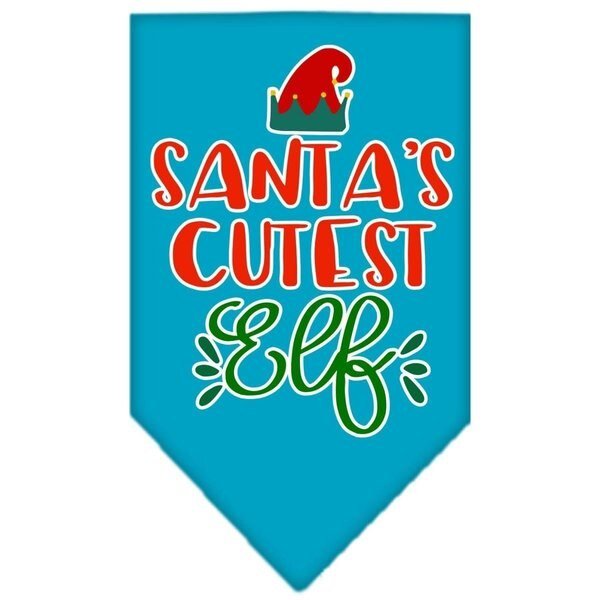 Santas Cutest Elf Screen Print BandanaTurquoise Small, Mirage Pet Products, Mfr#: 66-408 SMTQ